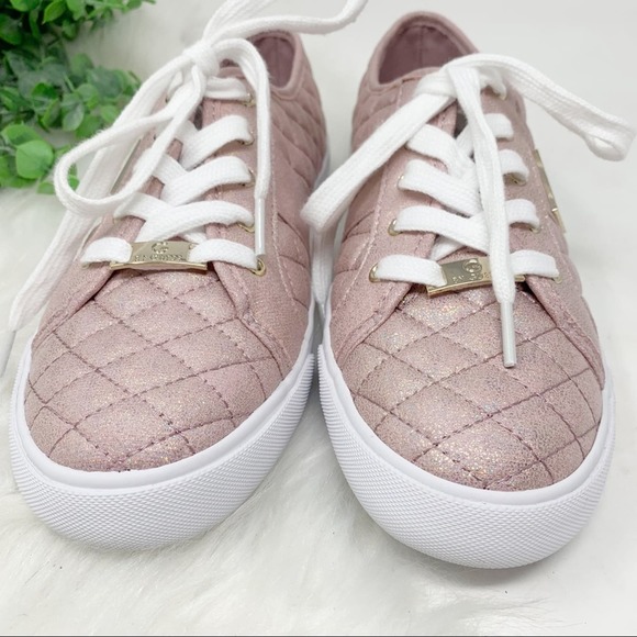 NWT Guess Rosey Pink Shimmer Sneakers backer2 9.5 - Picture 4 of 10